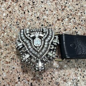 Vintage Y2K B-Low The Belt leather belt w/ Crystal Buckle. Made In USA. Size 34